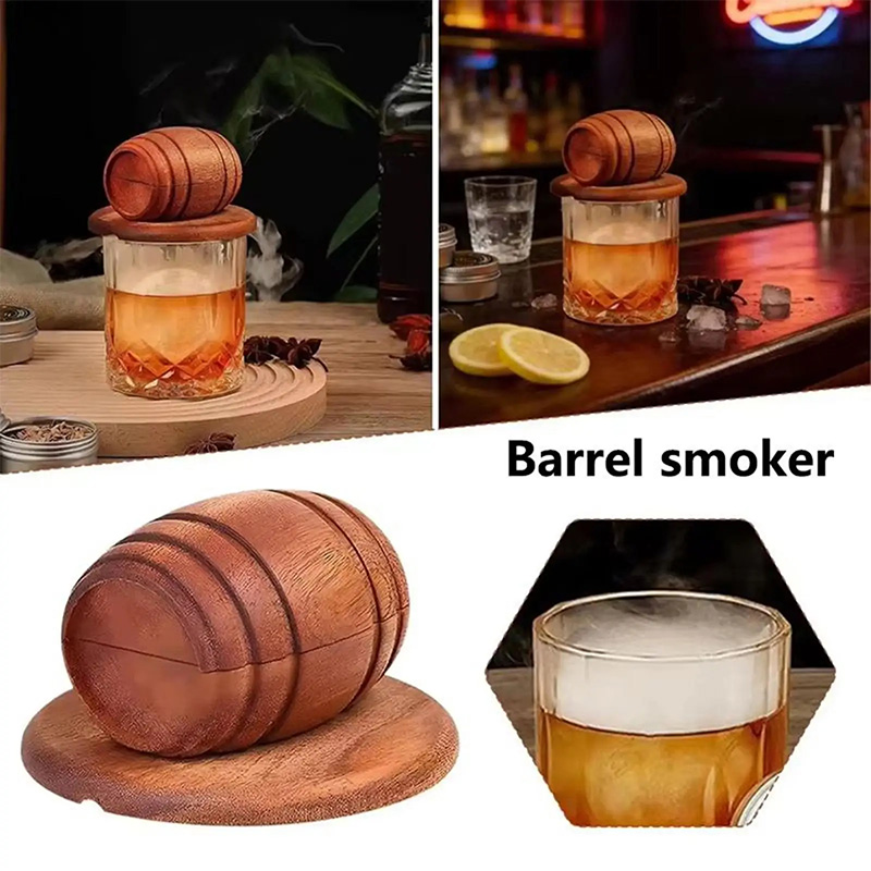 Men'S Accessories Premium - Wooden Barrel Whiskey Cocktail Smoker Whiskey