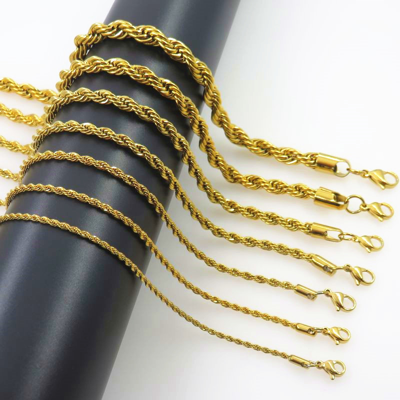 Stainless Steel Twist Rope Lon - Men Accessories Neck Chain 评论和价格