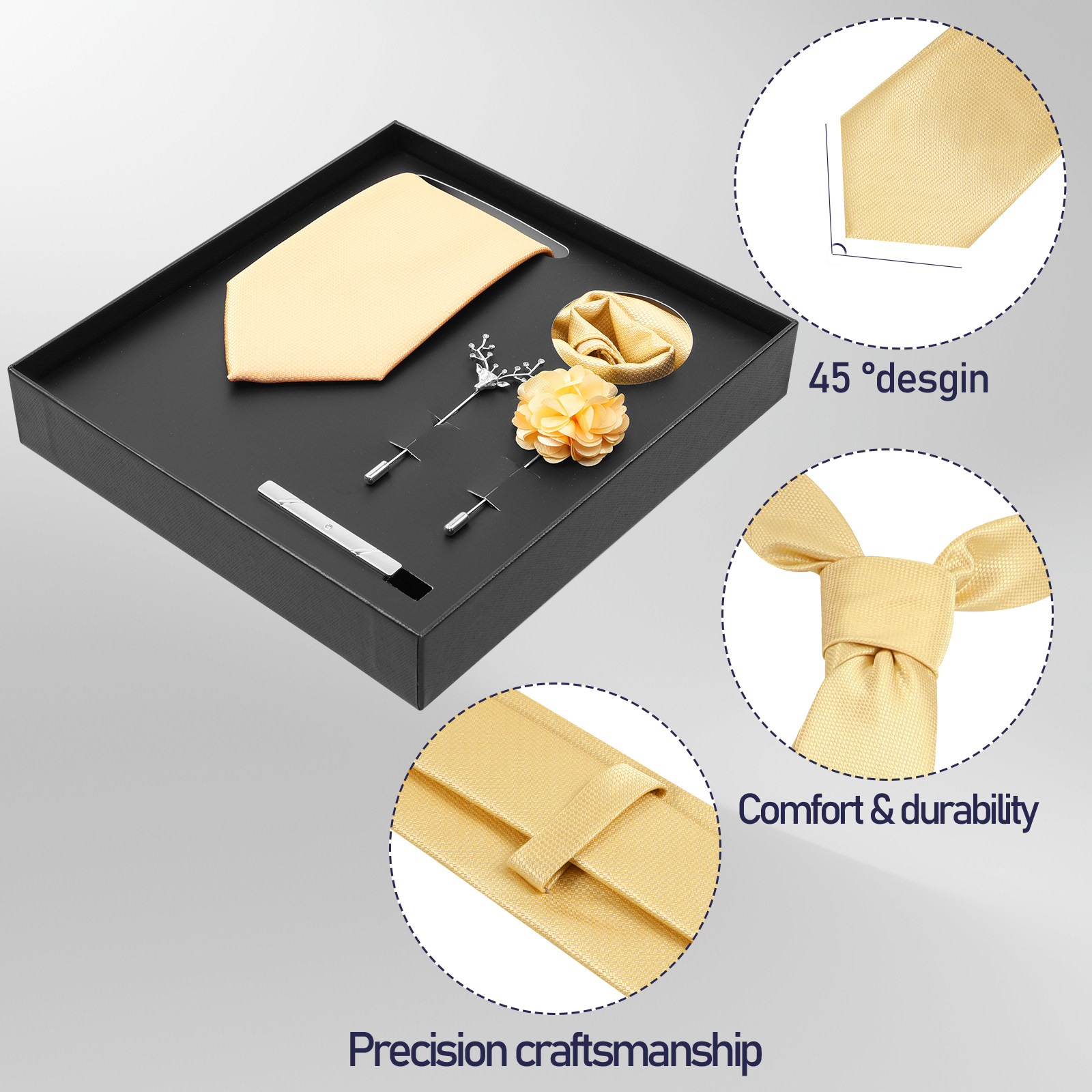 5 pcs Men'S Tie Set Necktie Po - Men Accessories For Suit 评论和价格
