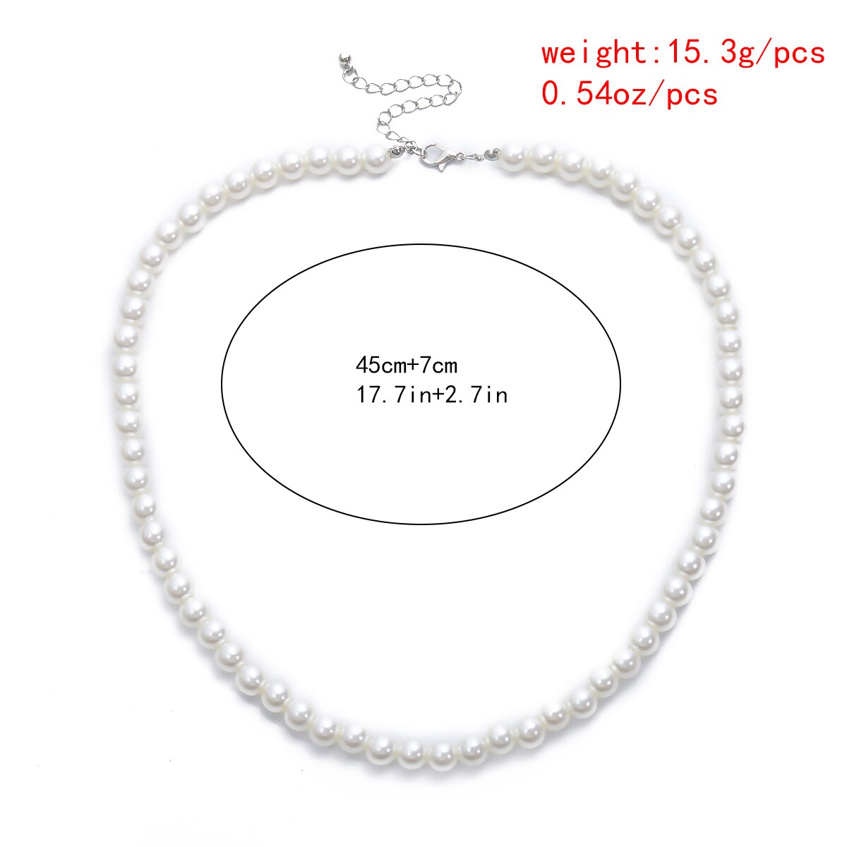 Simple Imitation-Pearl Beaded  - Men Accessories Neck Chain 评论和价格