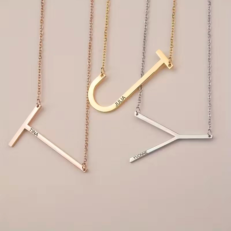 Custom Initial Letter Name Nec - Men Accessories Neck Chain 评论和价格