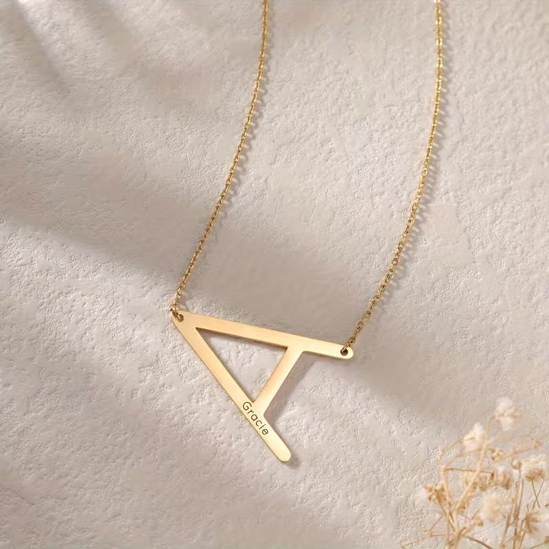 Custom Initial Letter Name Nec - Men Accessories Neck Chain 评论和价格