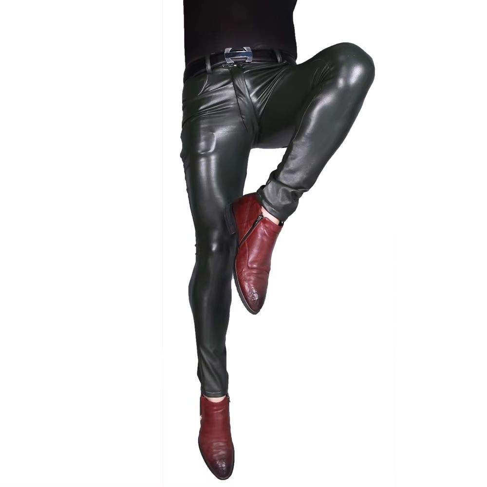 Mens Punk PU Faux Leather Trou - Men'S Accessories For Jeans 评论和价格