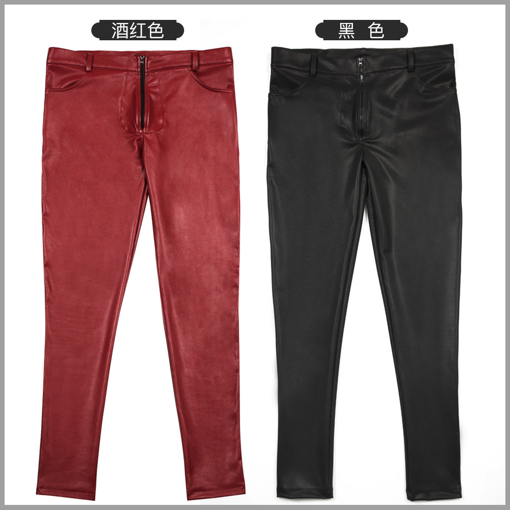 Men's PU Leather Skinny Jeans  - Men'S Accessories For Jeans 评论和价格