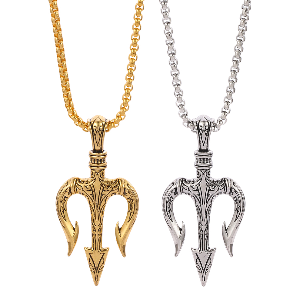 Punk Vintage Neptune Trident P - Men Accessories Neck Chain 评论和价格