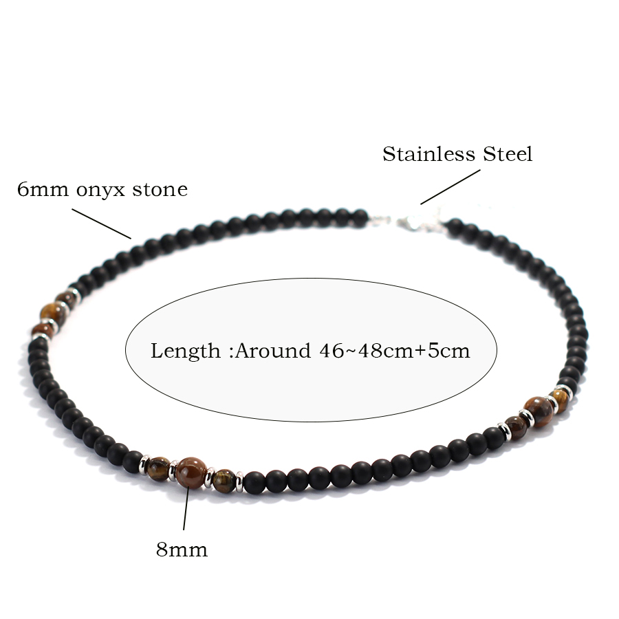 Premium 6mm Natural Onyx Stone - Men'S Accessories Premium 评论和价格
