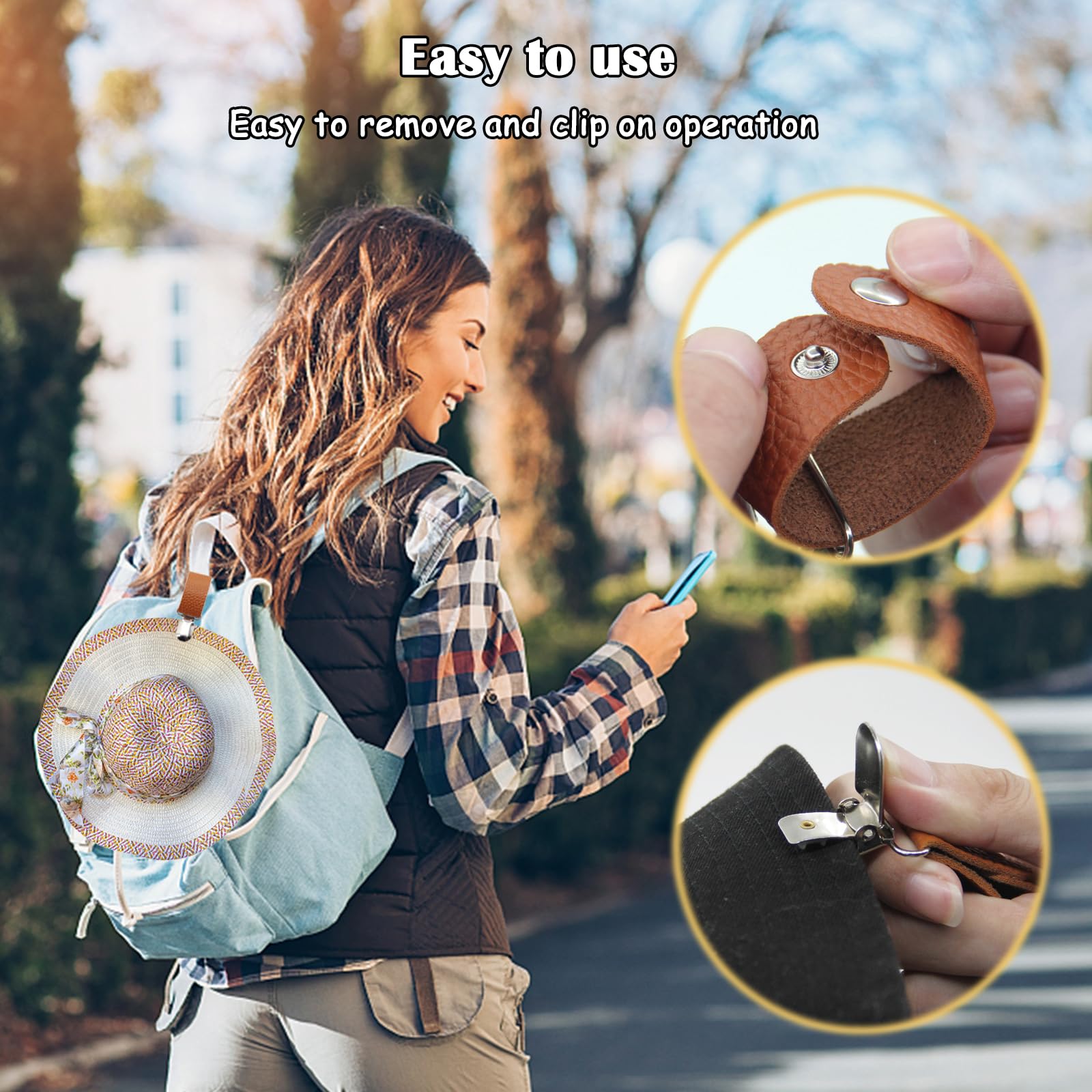 PU Leather Hat Clip for Travel - Men'S Accessories Travel Bag 评论和价格