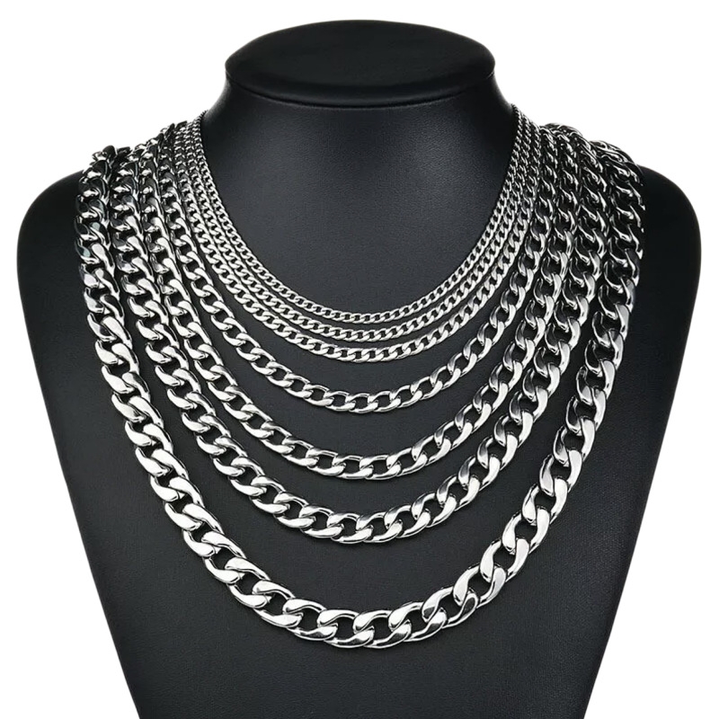 YQ 3MM-10MM 316L Stainless Ste - Men Accessories Neck Chain 评论和价格